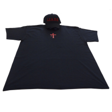 J.J.A.D.E. Shirt - Black & Red - Front with Hat